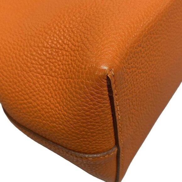 Auth HERMES Yoeh Bag Orange Brown Togo Leather Unconfirmed Shoulder Bag - Picture 4 of 16